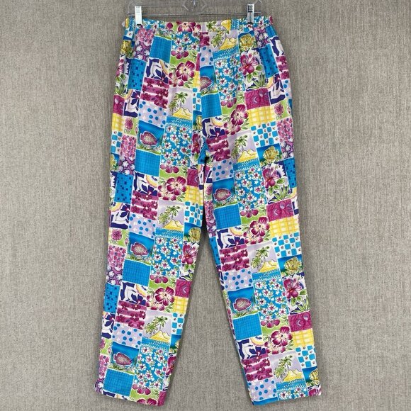 Silkland Pants 10 Colorful Dress Ankle Straight Artsy Mid Rise Office - Picture 2 of 13